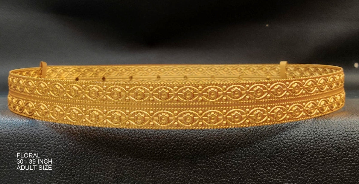 VADDANAM Floral vaddanam 133 - VA133 MATTE NAKSHI matte golden