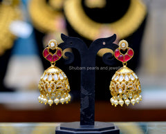 Earring Earrings 281 MOZONITE Ruby And White