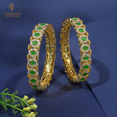 BRACELET/BANGLE BG082 EMERALD 2'8